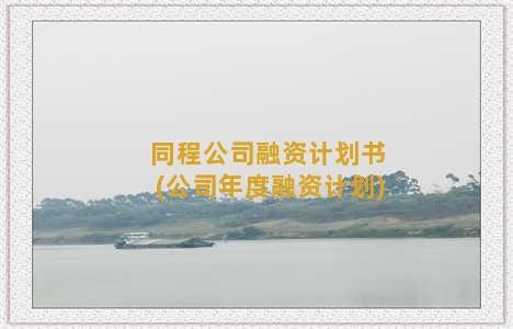 同程公司融资计划书(公司年度融资计划)